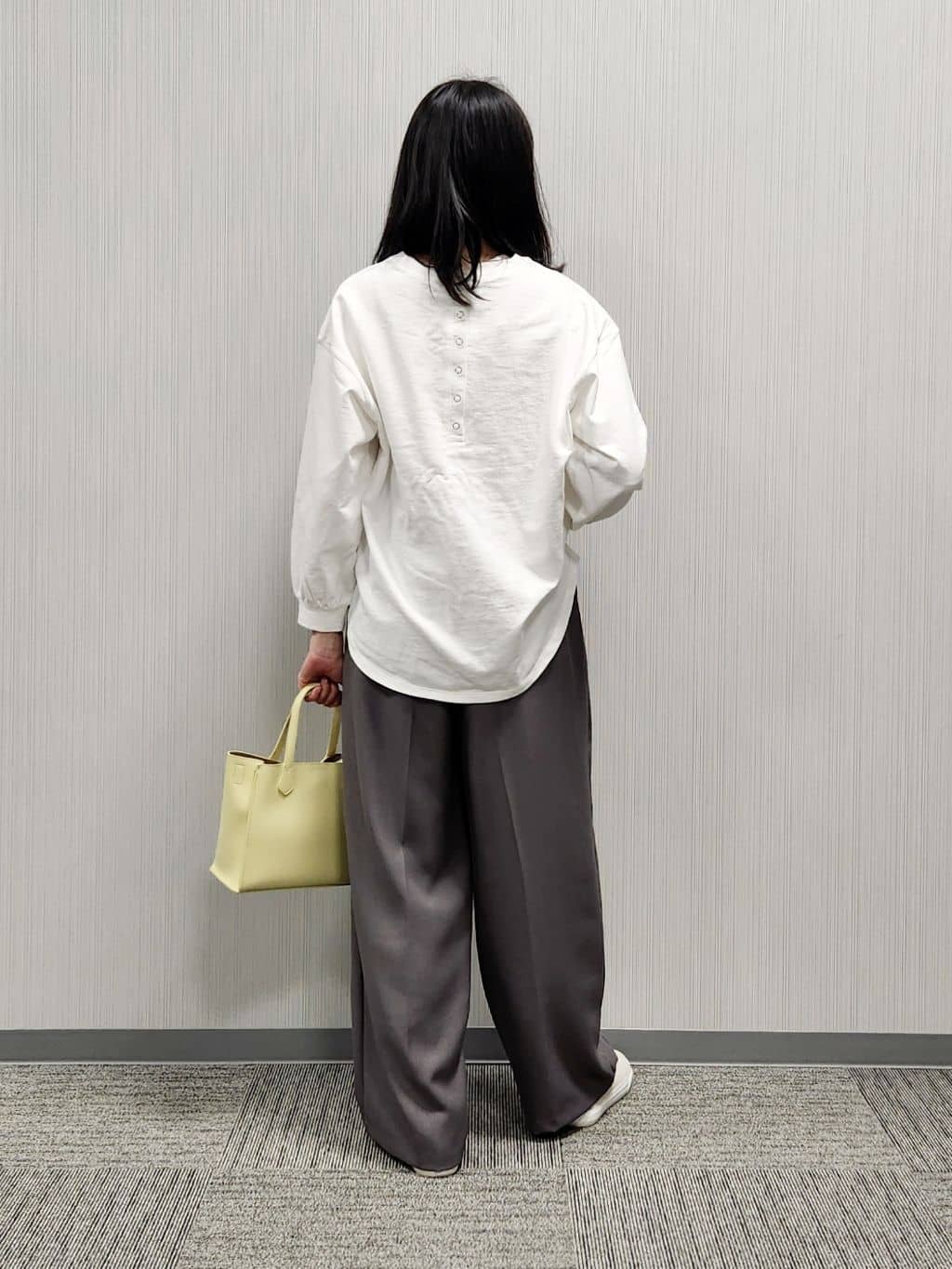naraさんの「Dessin｜【360度可愛い・洗える】バックヘンリーカットソー」を使ったコーディネート