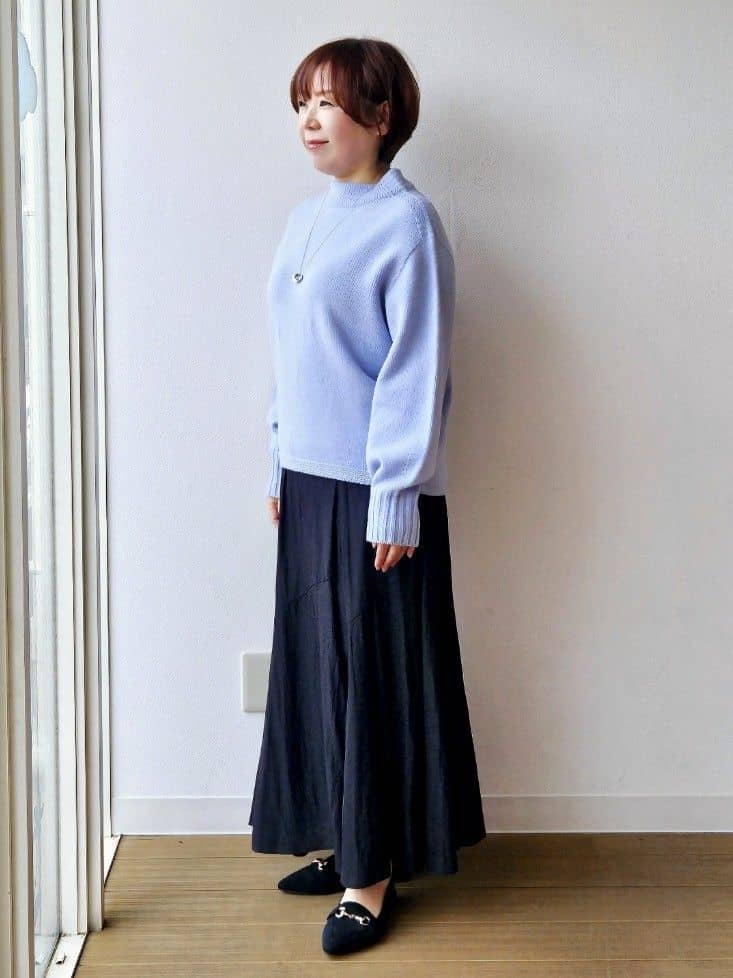 やじまさんの「UNTITLED｜【洗える】スポンディッシュ ボトルネックニット」を使ったコーディネート