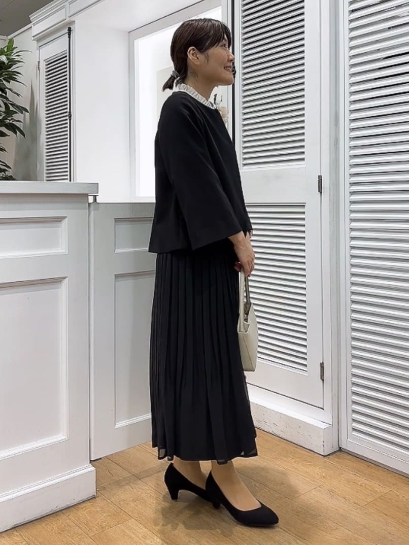 Hamaさんの「Dessin｜【洗える】フリルネックジョーゼットブラウス」を使ったコーディネート