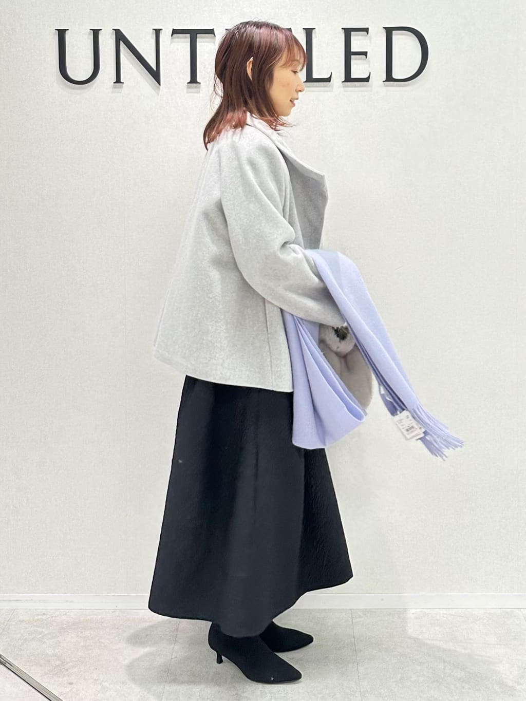 Miwaさんの「UNTITLED｜【大人フェミニン/トレンド】ニット&times;ジャカード ドッキングワンピース」を使ったコーディネート