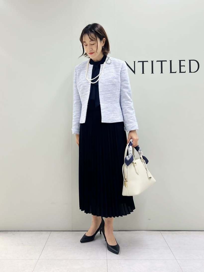 Mikiさんの「UNTITLED｜◆【フォーマル/洗える】ボウタイ プリーツワンピース」を使ったコーディネート