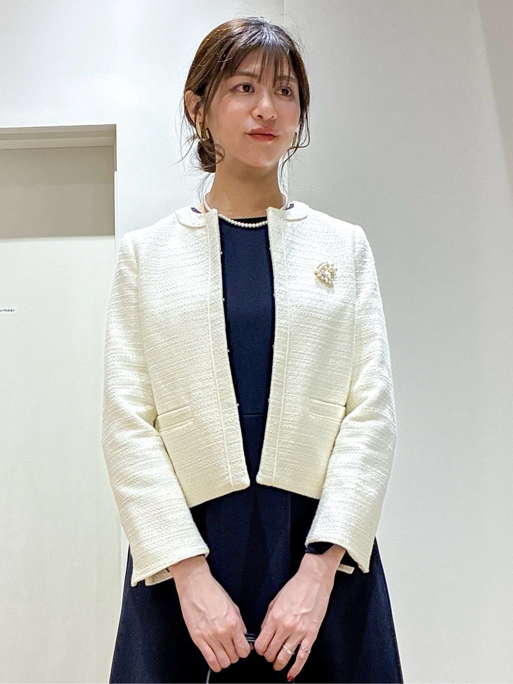 もんちゃんさんの「OPAQUE.CLIP｜《通勤対応》フィットアンドフレアワンピースダブルクロス【洗濯機OK】」を使ったコーディネート