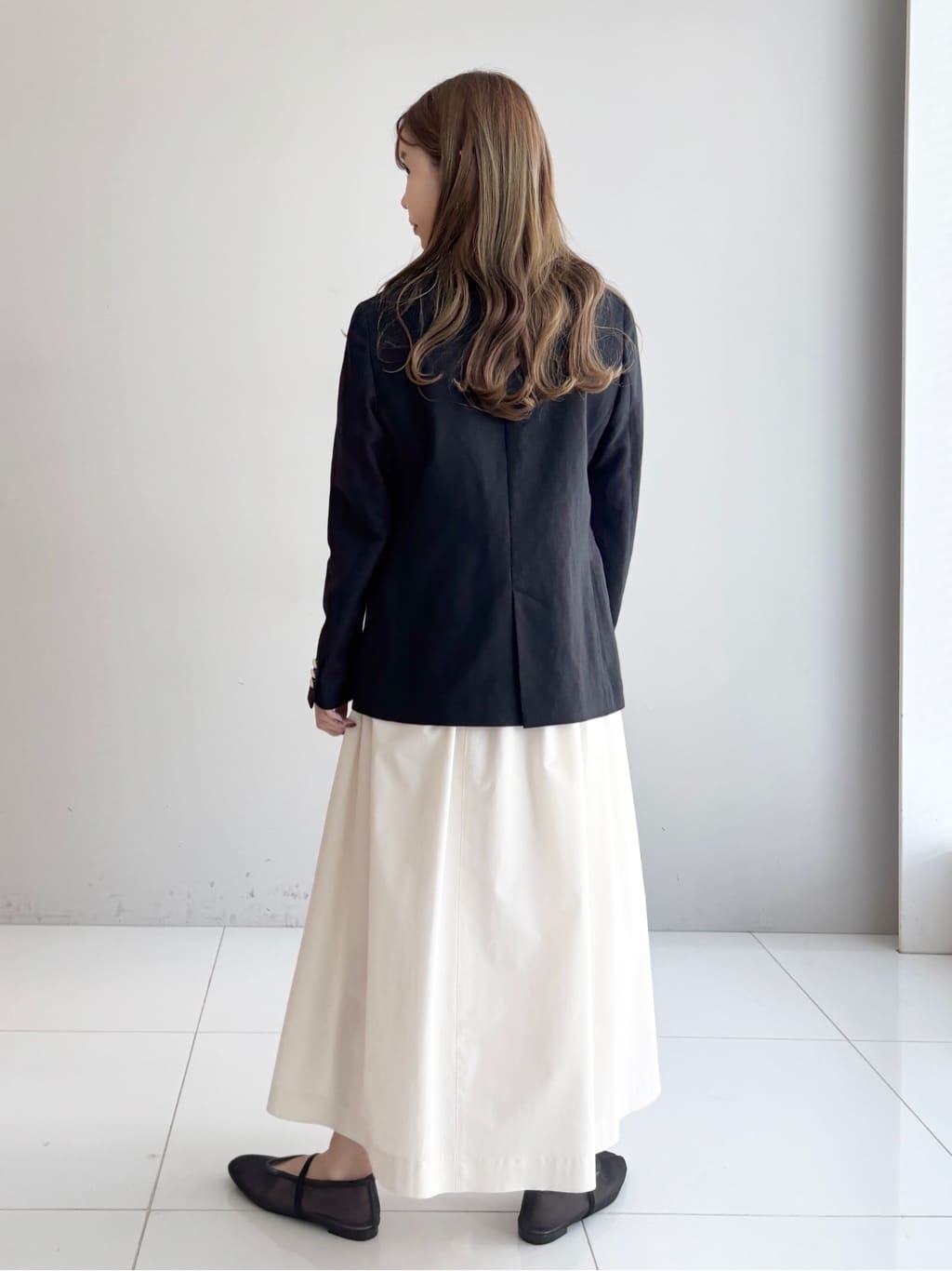 清水夏姫さんの「DRESSTERIOR｜【セットアップ可】リネンブレンドダブルブレストジャケット」を使ったコーディネート