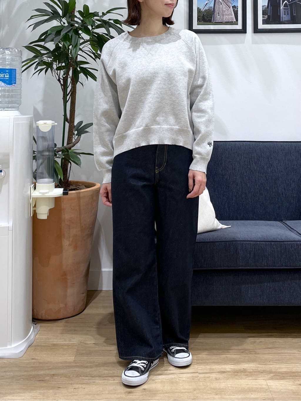 canaさんの「Dessin｜【花粉ガード/撥水加工/洗える】クルーネックスプリングコート」を使ったコーディネート