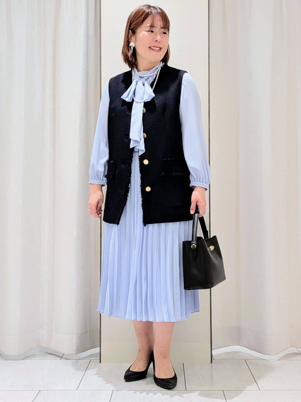 Onumaさんの「UNTITLED｜【オンオフ使える】スラブツイード ジレ」を使ったコーディネート
