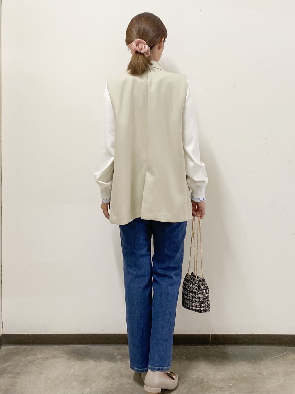 miさんの「index｜金ボタンダブルブレストテーラードジレ／セットアップ対応【洗える】《S～LL》」を使ったコーディネート