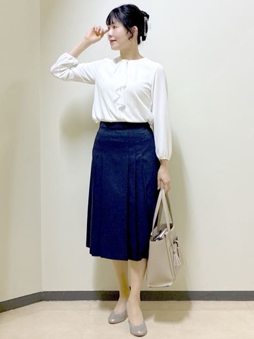 beni_gingerさんの「Reflect｜【UVカット／接触冷感】フロントフリルシフォンブラウス」を使ったコーディネート