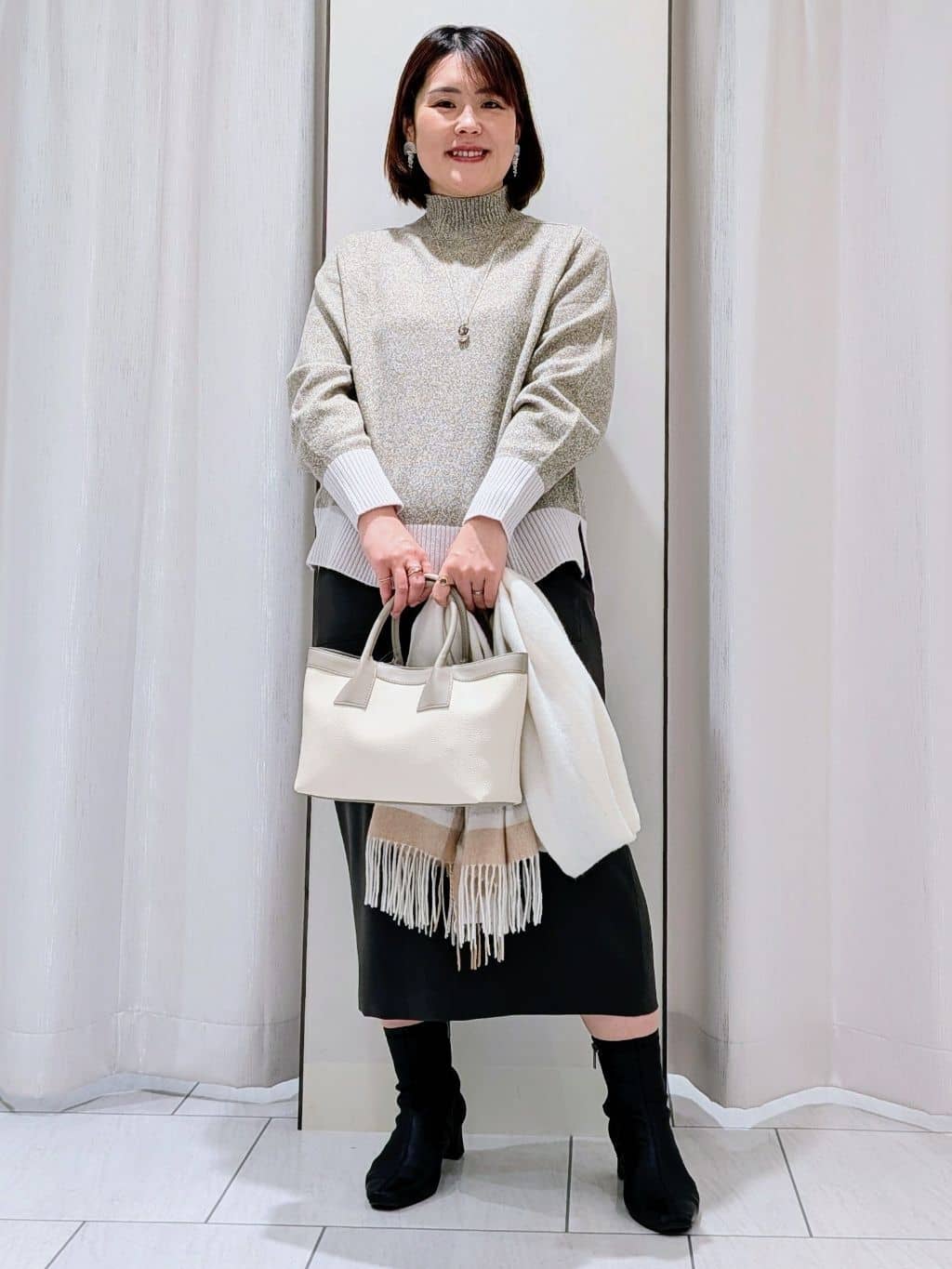 Onumaさんの「UNTITLED｜【8色展開/洗える】ウールカシミヤ ハイネックニット」を使ったコーディネート