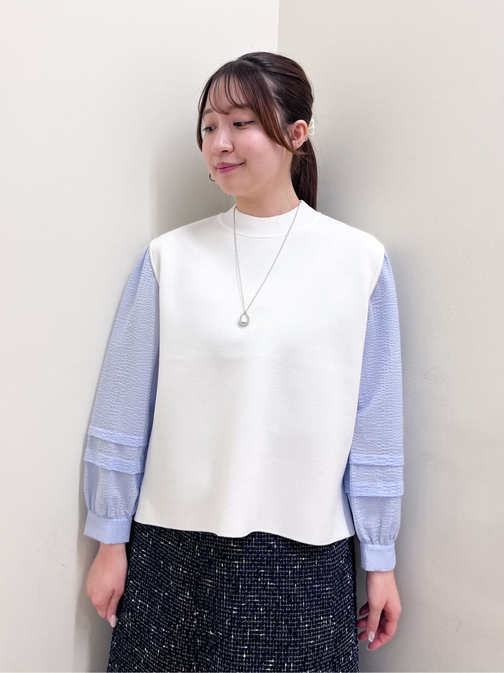 mikikoさんの「Reflect｜【ゆったり着られる◎】バンドカラーシャツブラウス」を使ったコーディネート