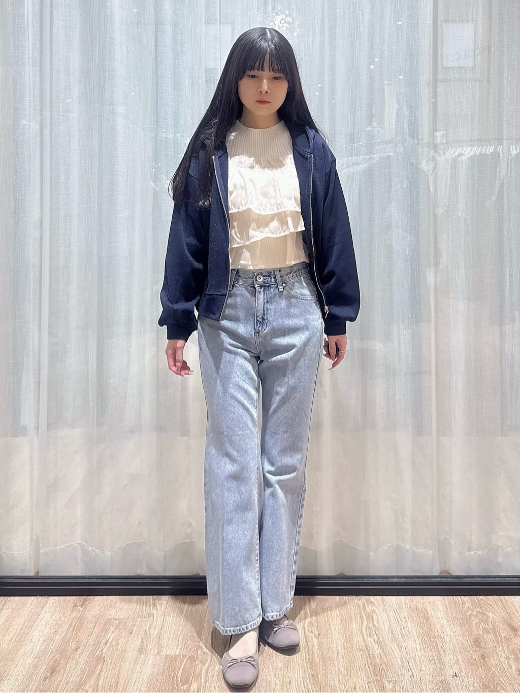 ぞうげさんの「OPAQUE.CLIP｜ラメ裏毛コンパクトジップパーカー【洗濯機OK】」を使ったコーディネート