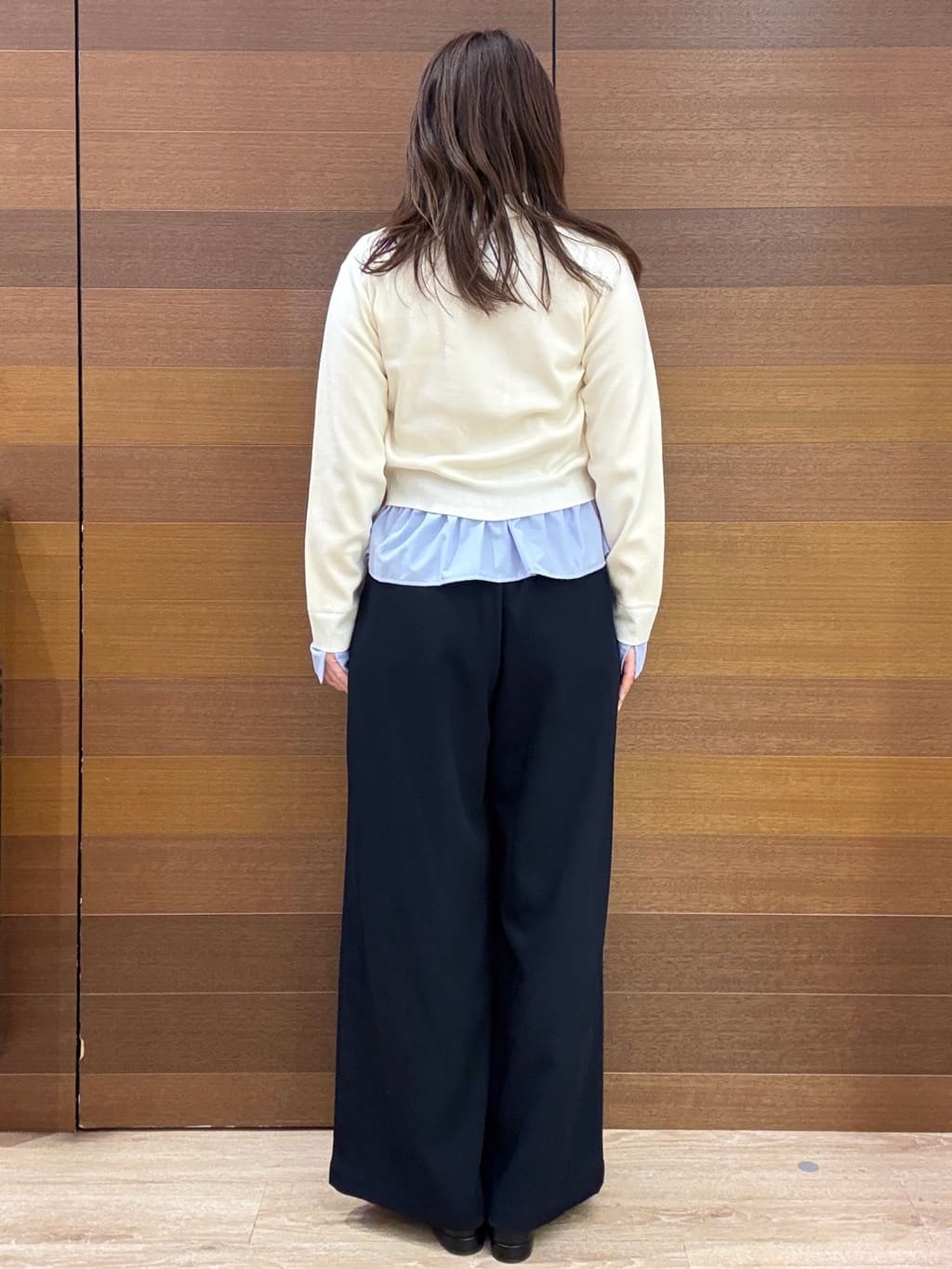 maichiさんの「OPAQUE.CLIP｜ポロ衿シャツドッキングニット【洗濯機OK】」を使ったコーディネート