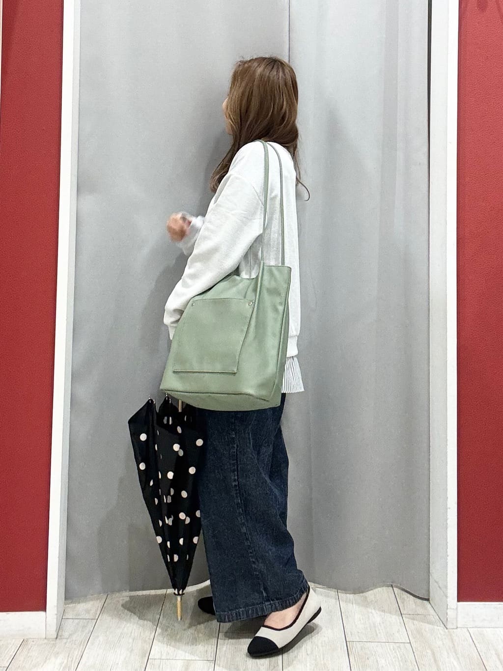 shioさんの「SHOO･LA･RUE｜【NEW/22.5㎝-24.5㎝】洗えてサラサラ ニットパンプス」を使ったコーディネート