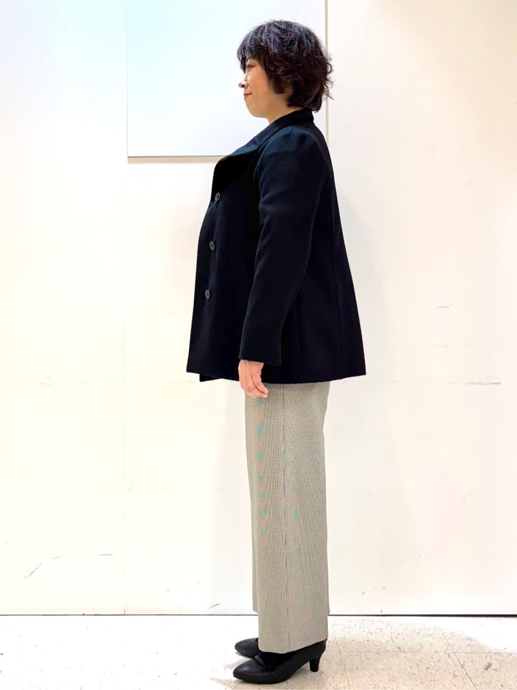ヤスコさんの「Reflect｜【SS-4Lサイズ／衿が顔に当たらない◎】スタンドネックミドルコート」を使ったコーディネート