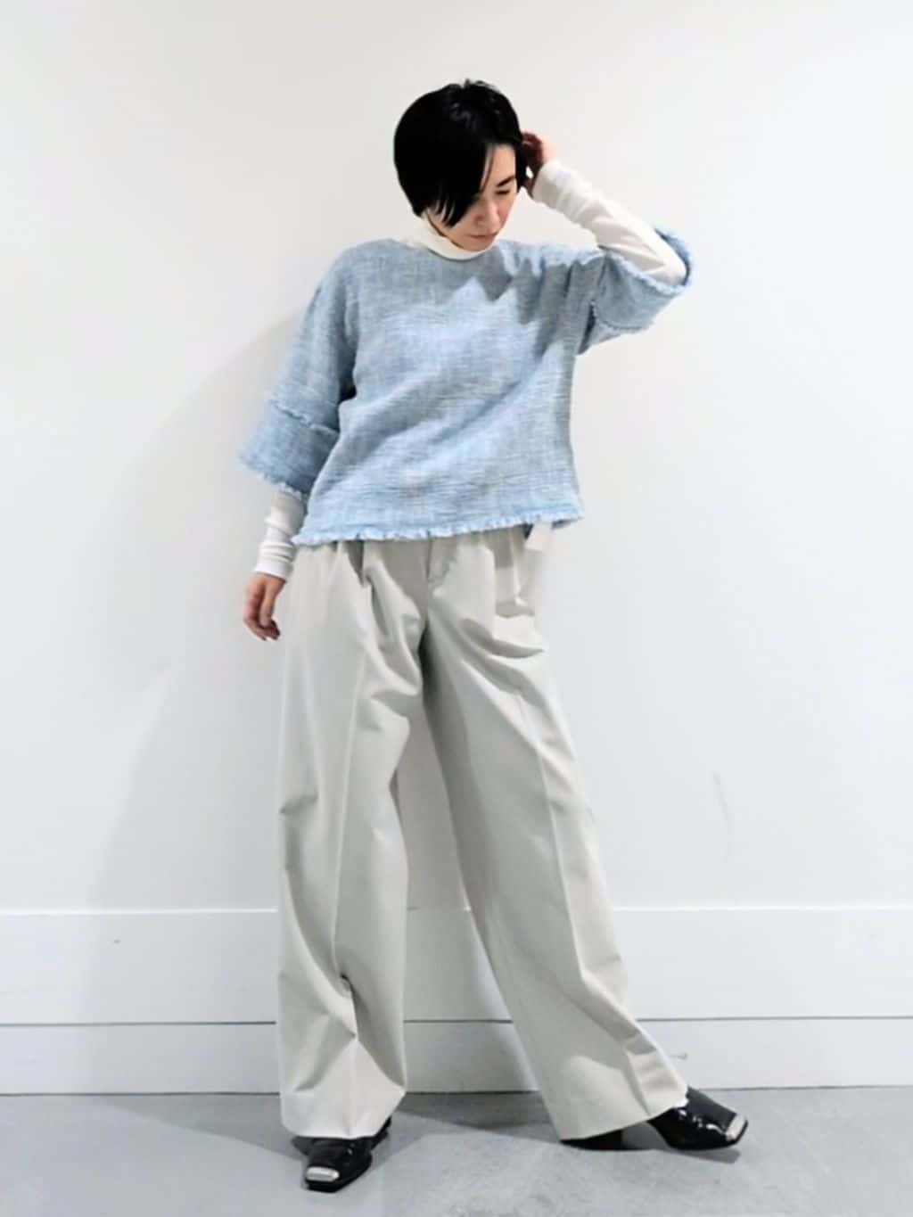 ミズタさんの「UNTITLED｜◆【洗える/レイヤードインナー】ナチュラルテレコハイネックプルオーバー」を使ったコーディネート