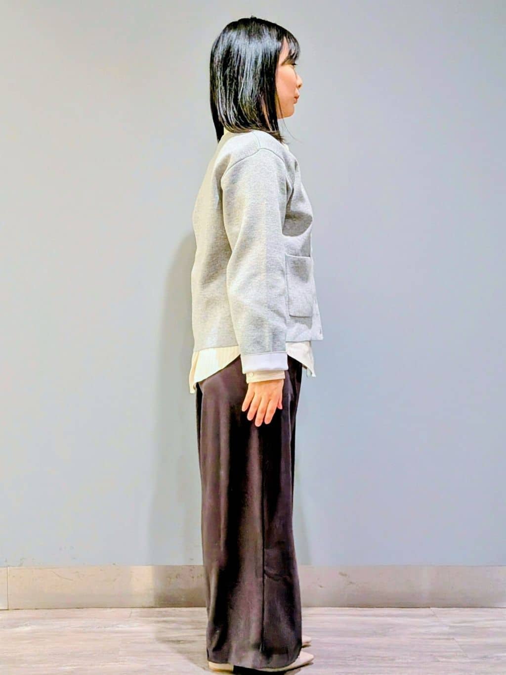 sarieさんの「OPAQUE.CLIP｜スナップボタンニットカーディガン【洗濯機OK】」を使ったコーディネート