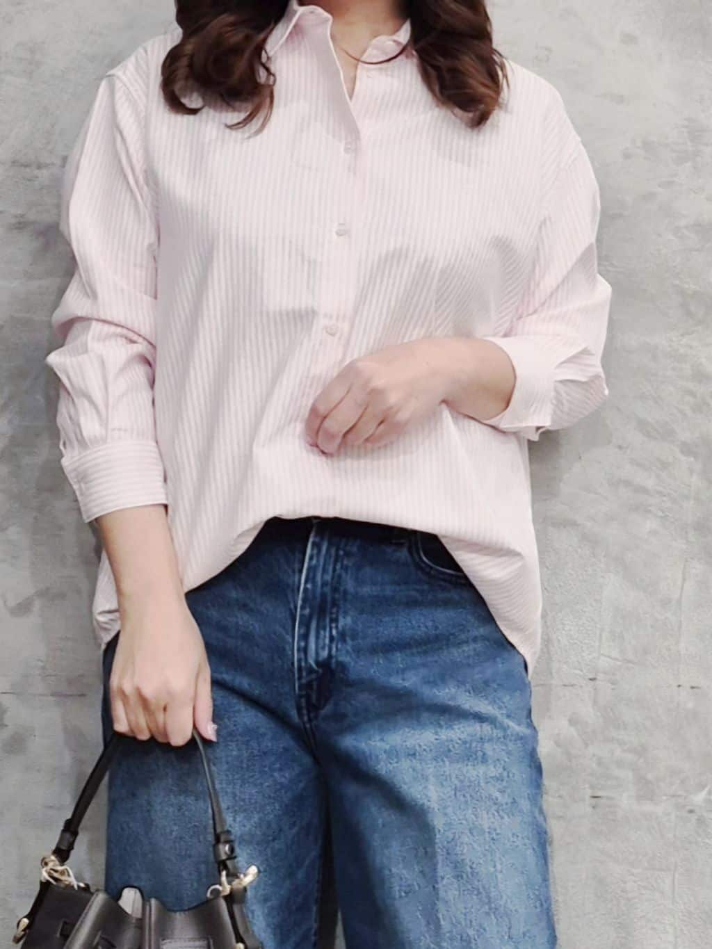 ひさえさんの「THE SHOP TK｜【POLO BCS 別注】ストライプOXシャツ」を使ったコーディネート