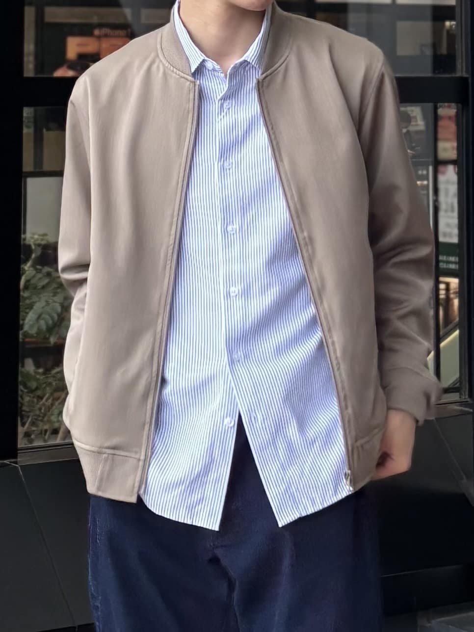うらしーさんの「THE SHOP TK｜FLEX LINE ストレッチリブブルゾン　ストレッチ/防シワ/マシンウォッシャブル/セットアップ可」を使ったコーディネート