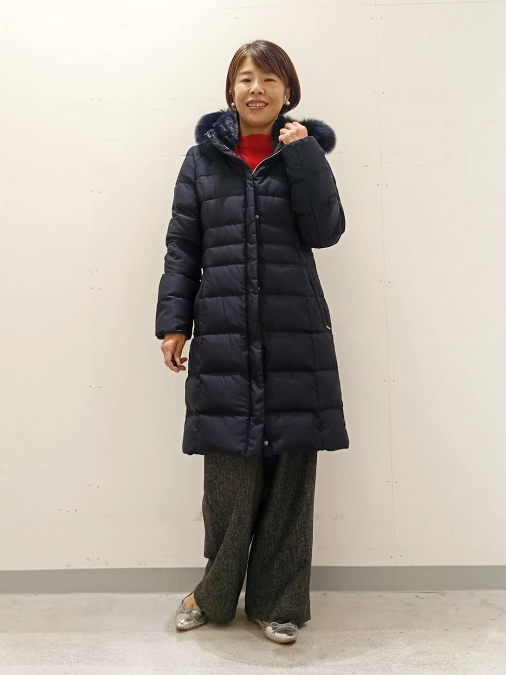 Kさんの「INDIVI｜【洗える／毛玉になりにくい】エクストラファインウール リブタートルニット」を使ったコーディネート