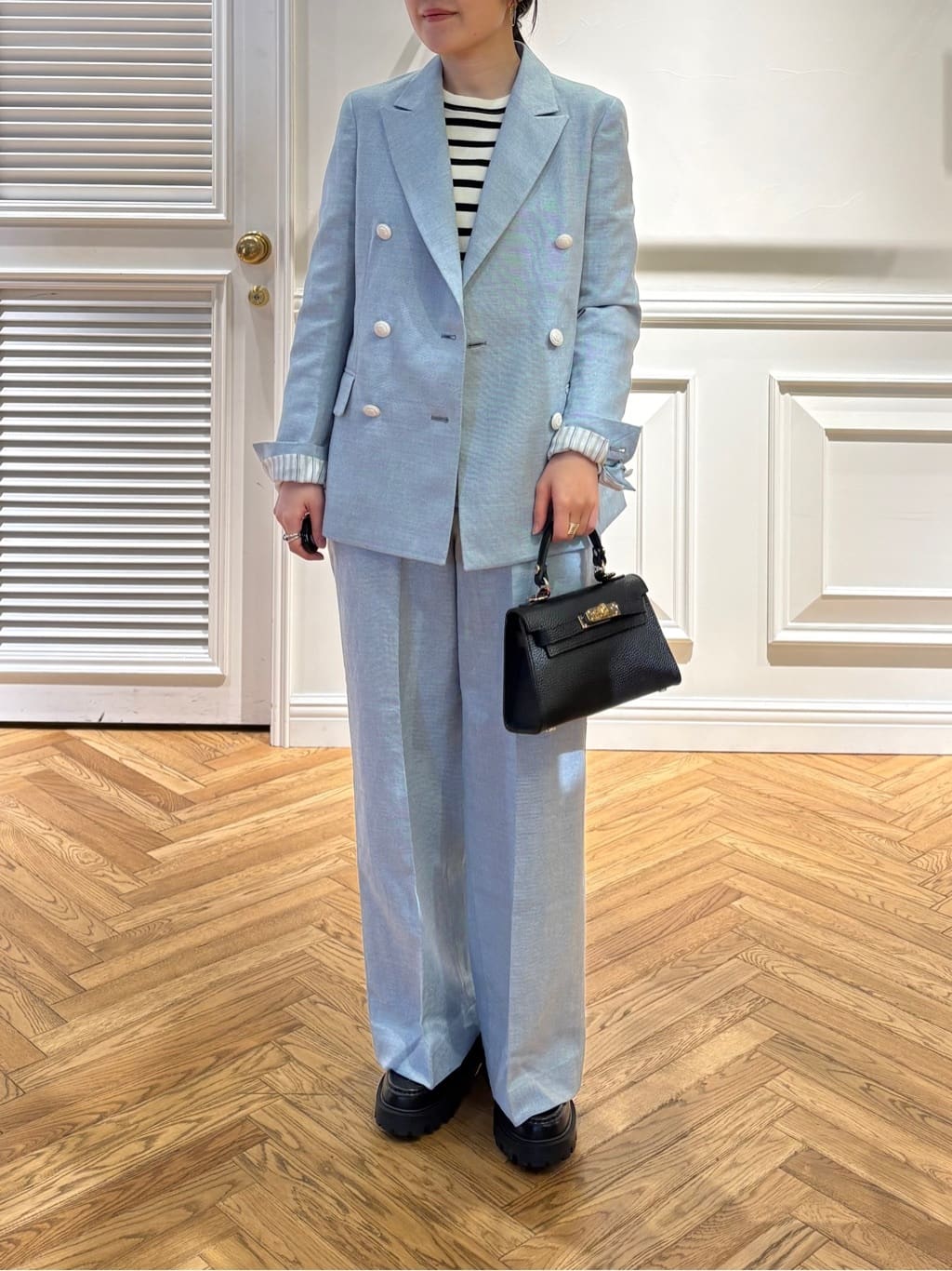 cocoさんの「DRESSTERIOR｜【セットアップ可】リネンブレンドダブルブレストジャケット」を使ったコーディネート