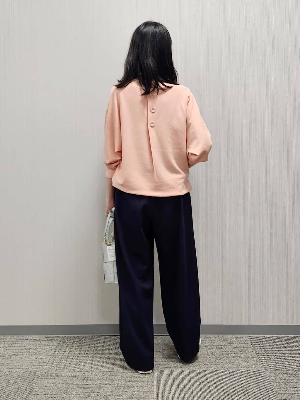naraさんの「Dessin｜【洗える】後ろボタンニットプルオーバー七分袖」を使ったコーディネート