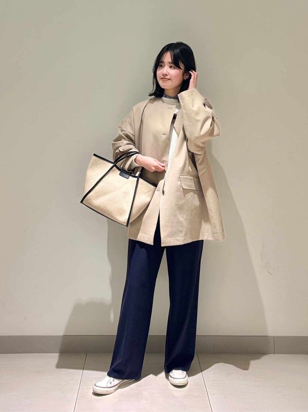 mayuさんの「Dessin｜【軽量】コットンリネンパイピングバッグ」を使ったコーディネート