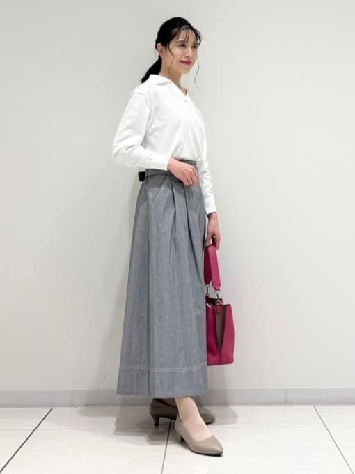 kayoさんの「INDIVI｜スキッパーネックニットプルオーバー」を使ったコーディネート