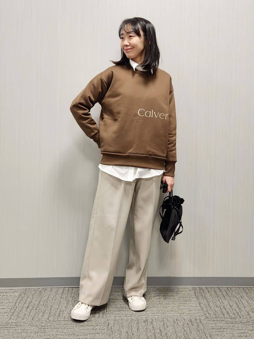 naraさんの「Dessin｜【洗える】裏起毛ロゴスウェット」を使ったコーディネート