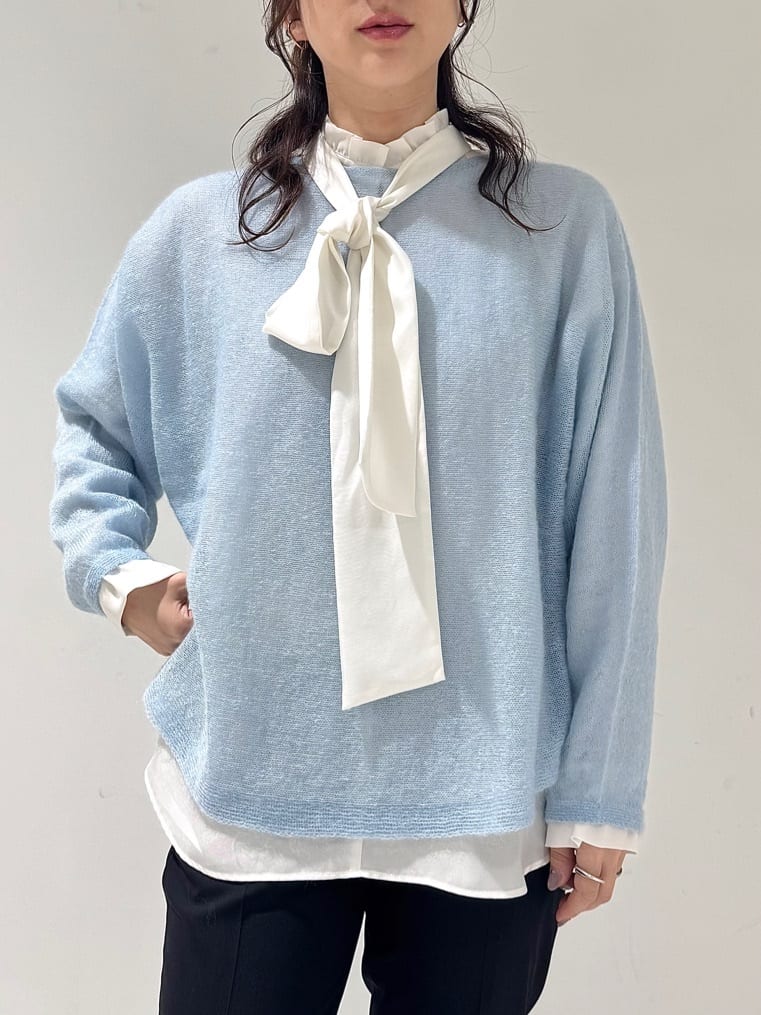 そんさんの「INDIVI｜【キッドモヘヤ素材】ラウンドヘムニット」を使ったコーディネート