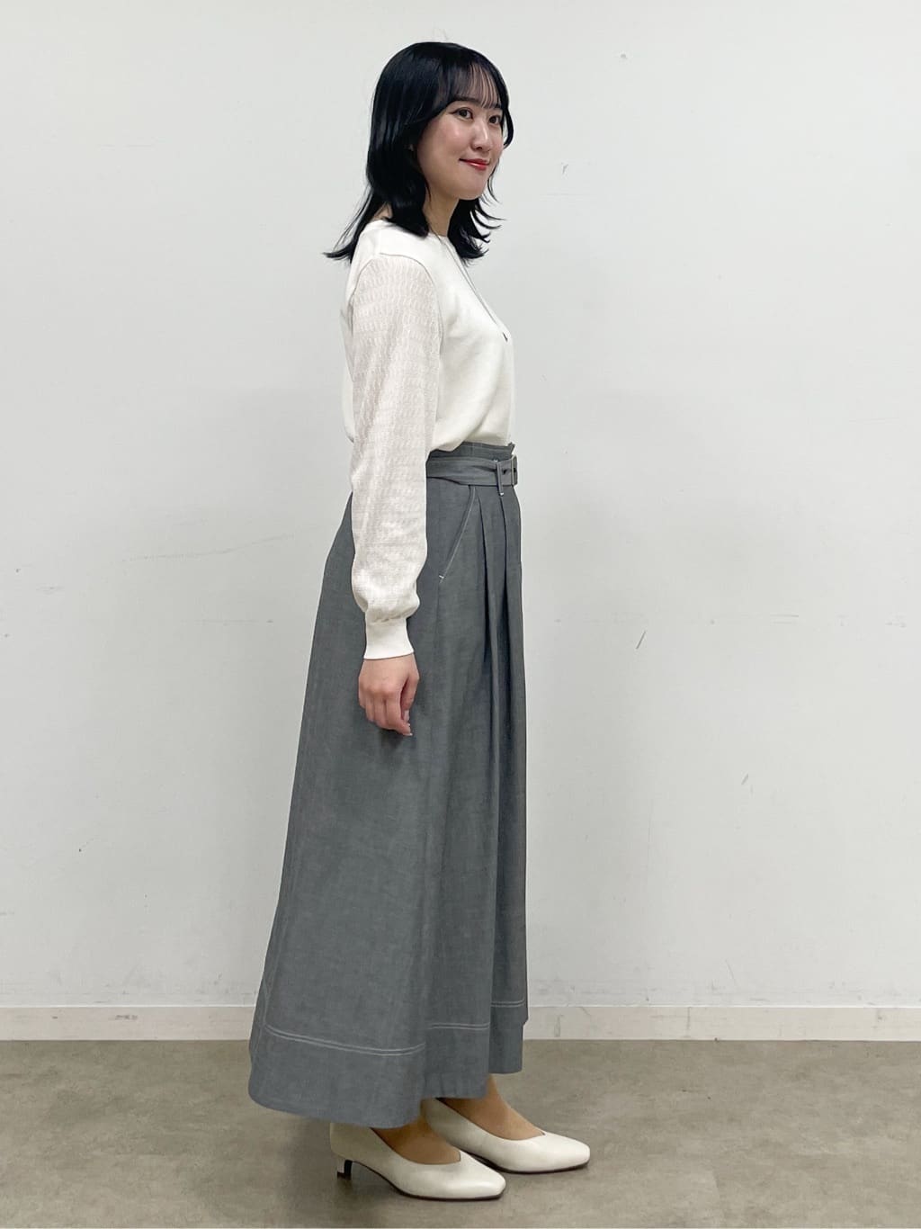 yukariさんの「Reflect｜透かしスリーブデザインハイゲージニット」を使ったコーディネート