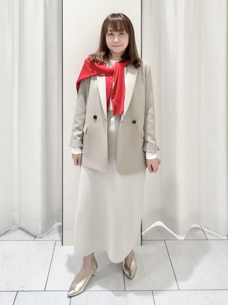 ʏᴜᴋɪᴋᴏさんの「UNTITLED｜◆【洗える/ストレッチ性】ダブルブレストジャケット」を使ったコーディネート