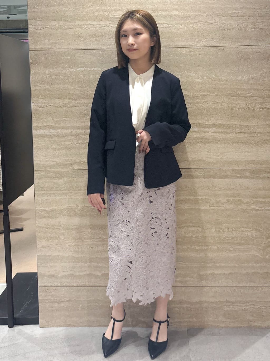 ふうかさんの「index｜ストレッチノーカラージャケット／セットアップ対応【洗濯機OK／防シワ／イージーアイロン】」を使ったコーディネート