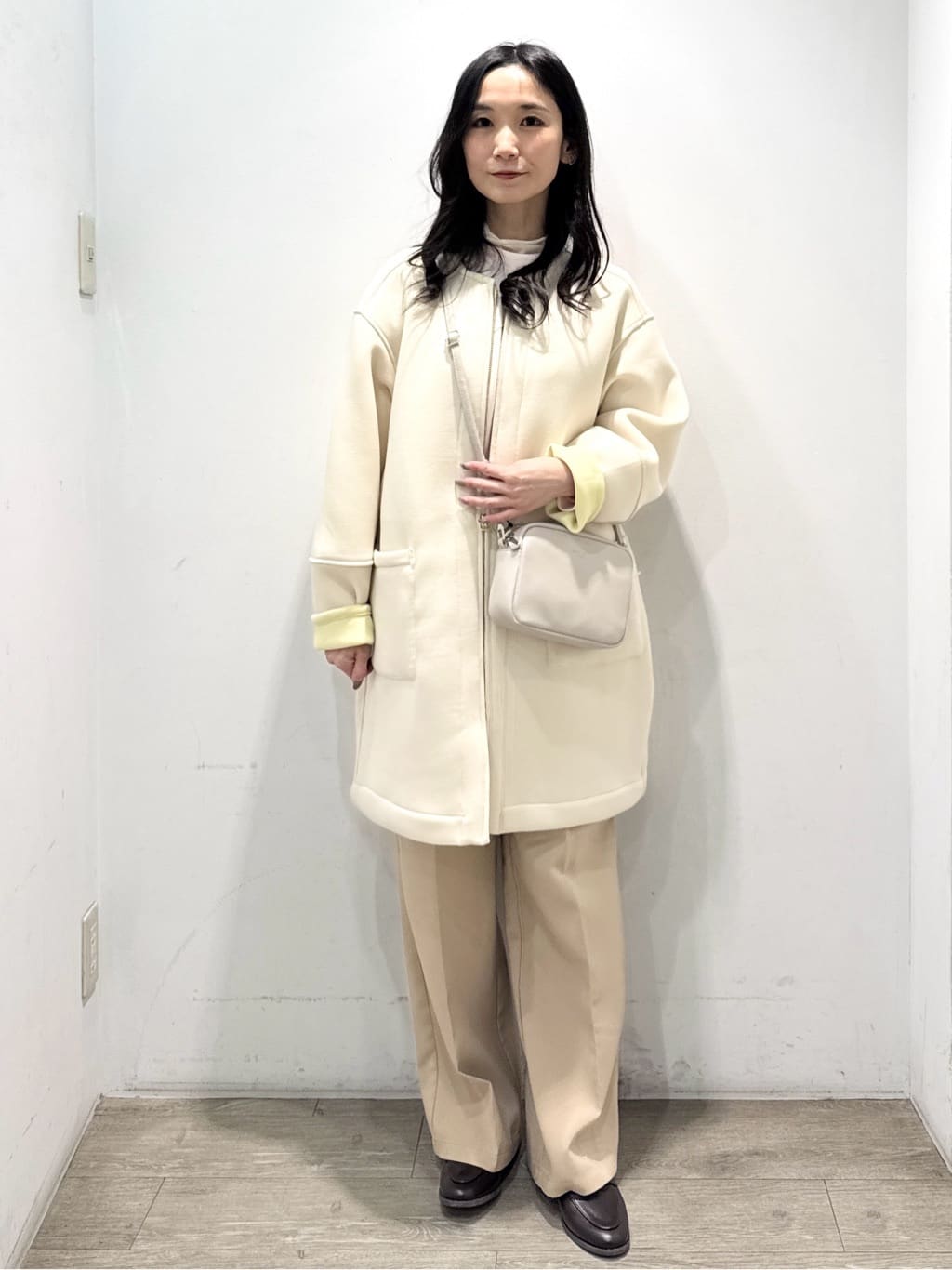 yuicciさんの「OPAQUE.CLIP｜リバーシブル配色ノーカラーコート【洗濯機OK】」を使ったコーディネート