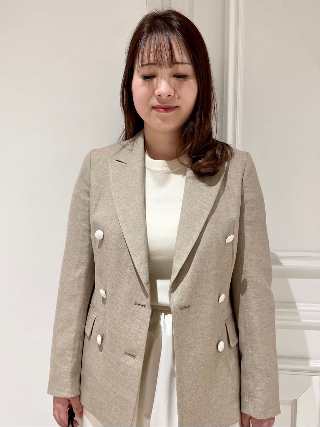 minowaさんの「DRESSTERIOR｜【セットアップ可】リネンブレンドダブルブレストジャケット」を使ったコーディネート