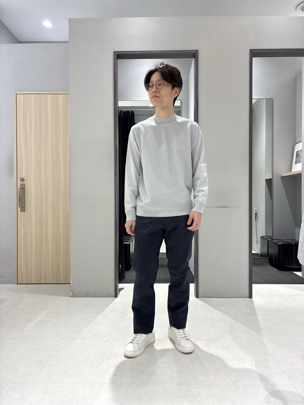 わいずみさんの「TAKEO KIKUCHI｜モックネック 鹿の子 ニット プルオーバー」を使ったコーディネート