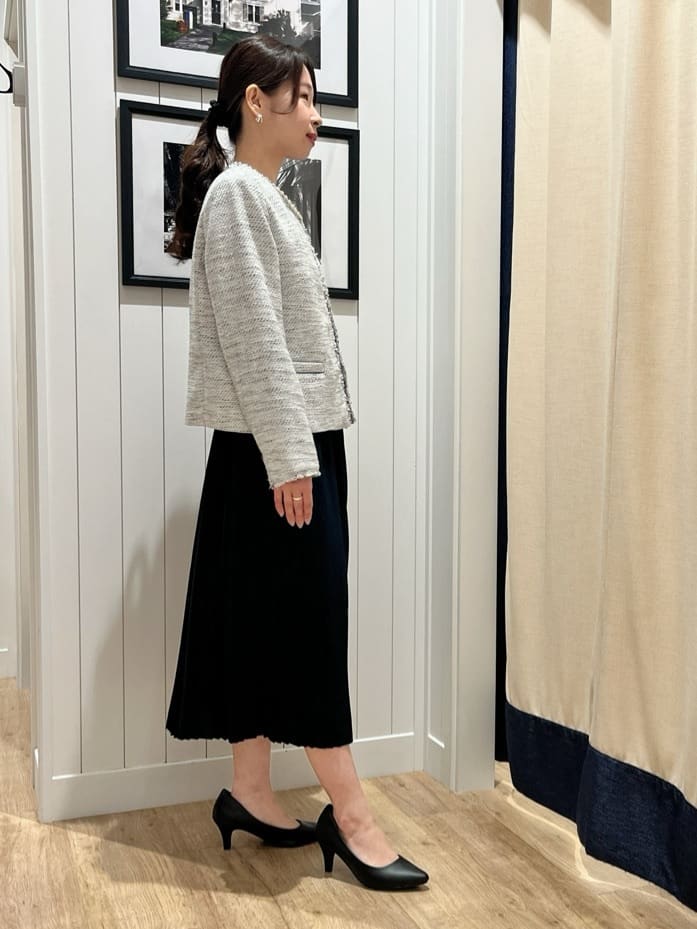 mihoさんの「Dessin｜ツイードクルーネックジャケット」を使ったコーディネート