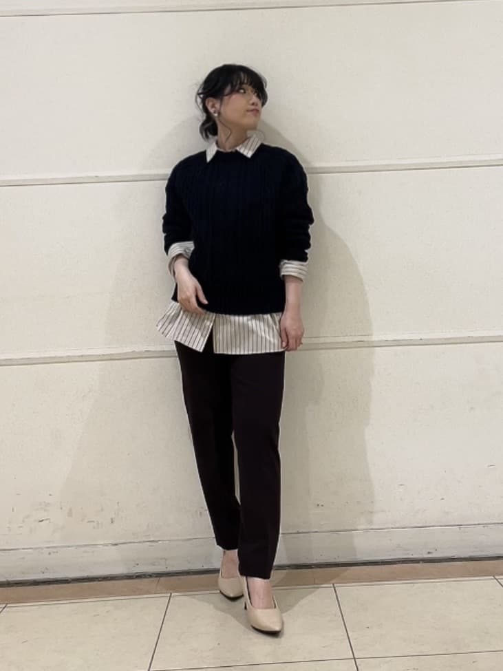 watanabeさんの「UNTITLED｜【洗える】スポンディッシュ ケーブル柄ニット」を使ったコーディネート