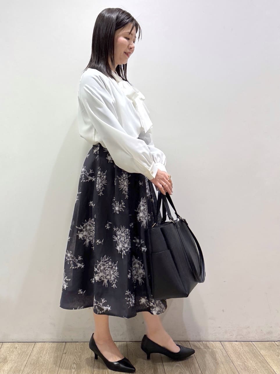 mameさんの「index｜アシンメトリーレイヤードボウタイブラウス【洗濯機OK／イージーアイロン／防シワ】《XS～3L》」を使ったコーディネート