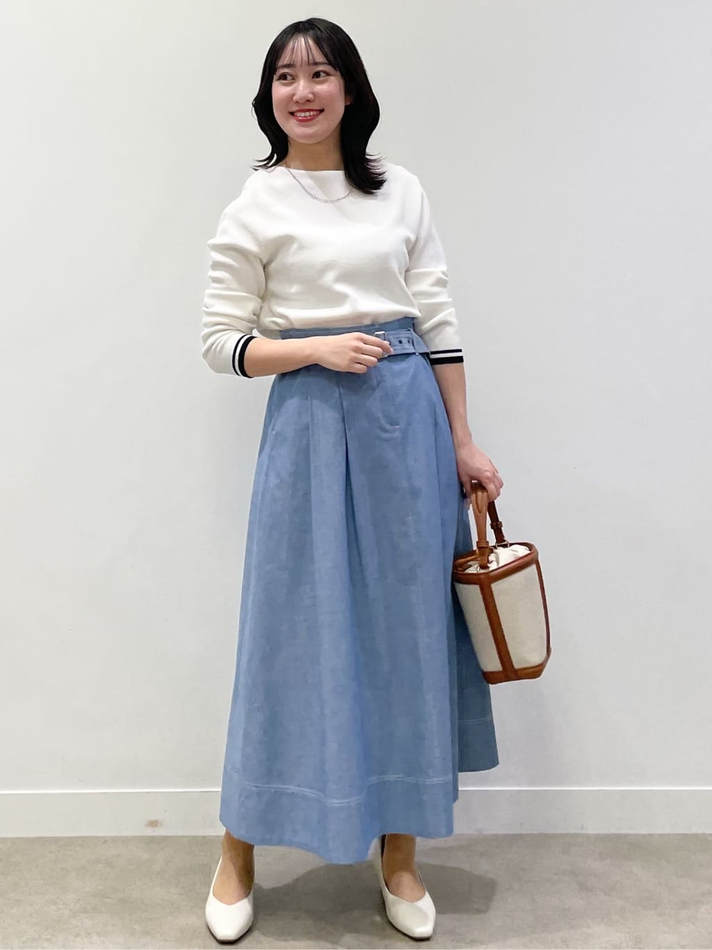 yukariさんの「Reflect｜ダンガリータックフレアスカート」を使ったコーディネート