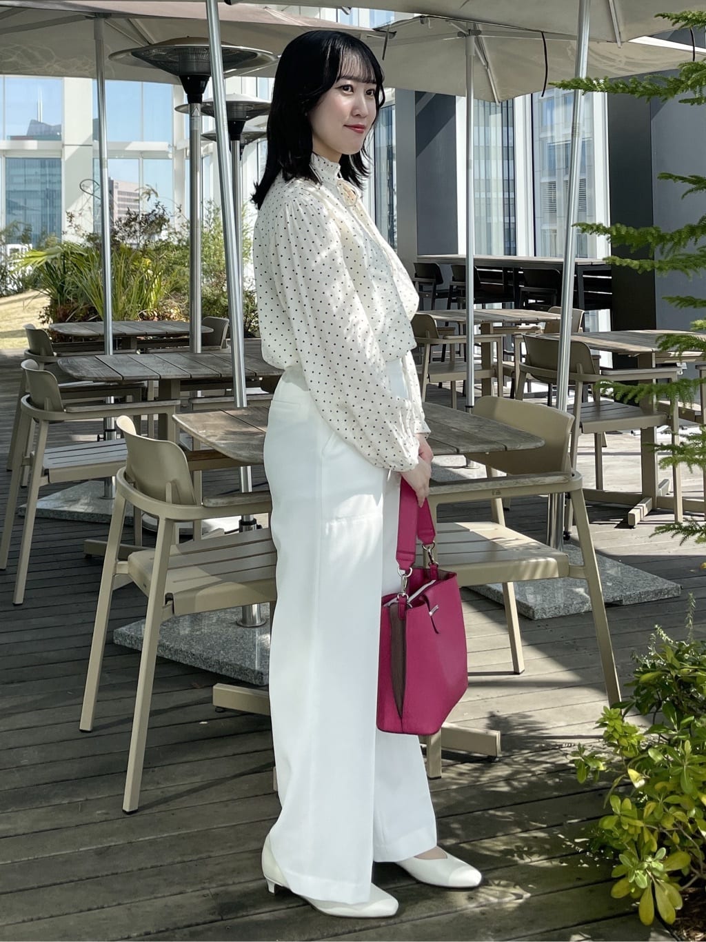 yukariさんの「Reflect｜【セットアップ可】ドット柄ワッシャーブラウス」を使ったコーディネート
