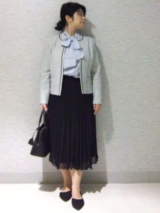 sakoさんの「Reflect｜【SS-4Lサイズ】シフォンジョーゼットプリーツスカート」を使ったコーディネート