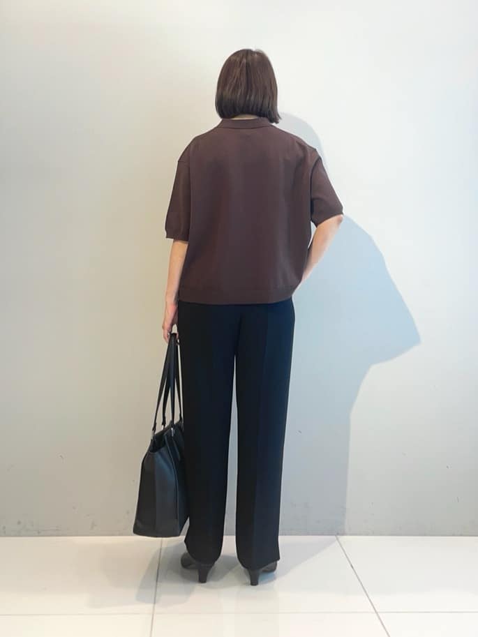 murayamaさんの「INDIVI｜【洗える／コットン】ドライタッチさらりポロ襟ニットT」を使ったコーディネート