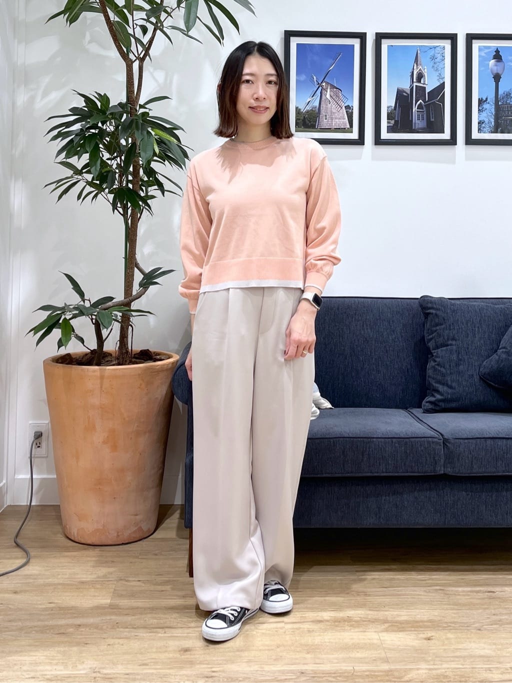 canaさんの「Dessin｜【洗える】バイカラーデザインニット」を使ったコーディネート