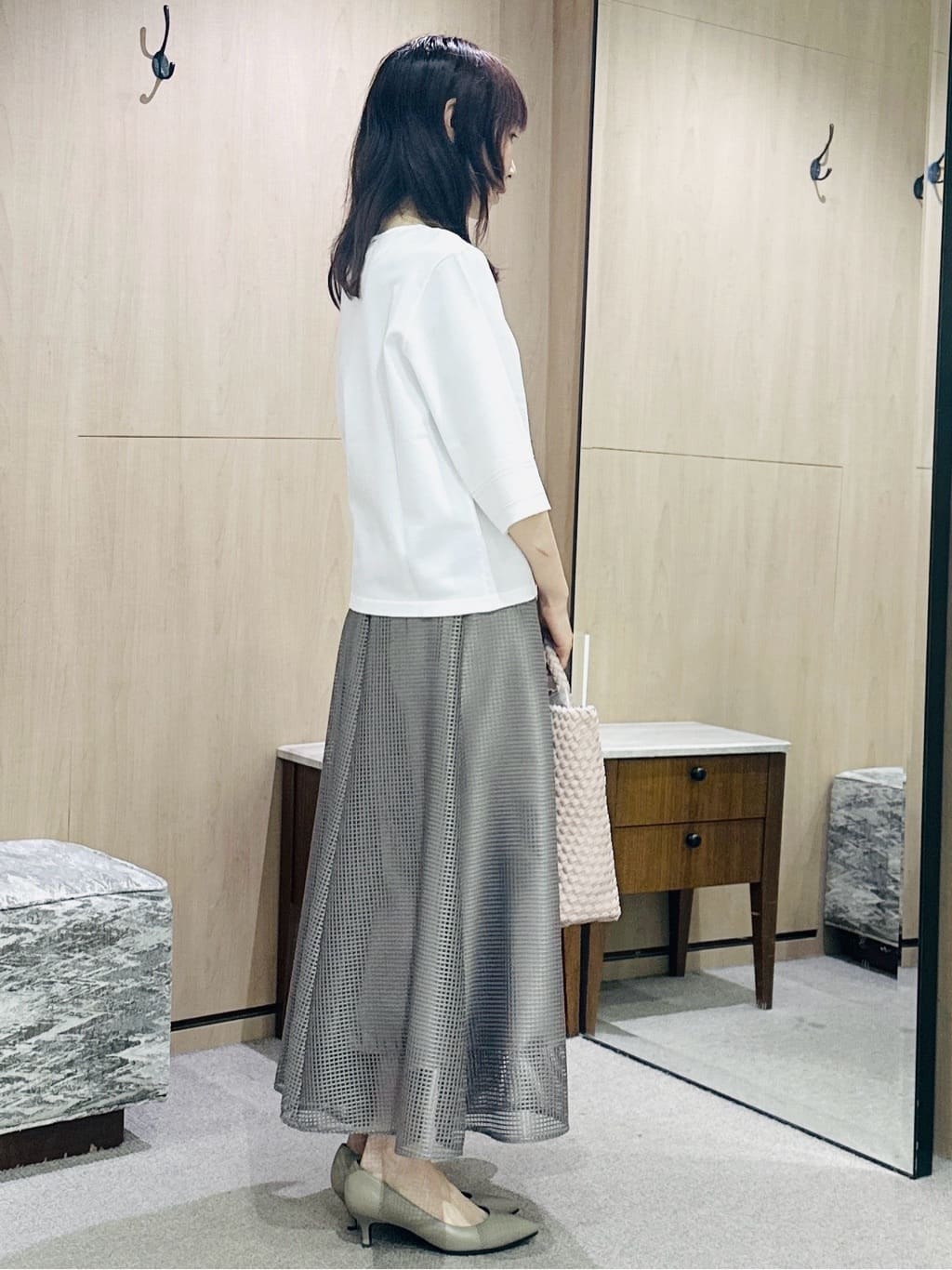 Miwaさんの「UNTITLED｜【古畑星夏さん着用/洗える/後ろウエストゴム】スクエアメッシュスカート」を使ったコーディネート