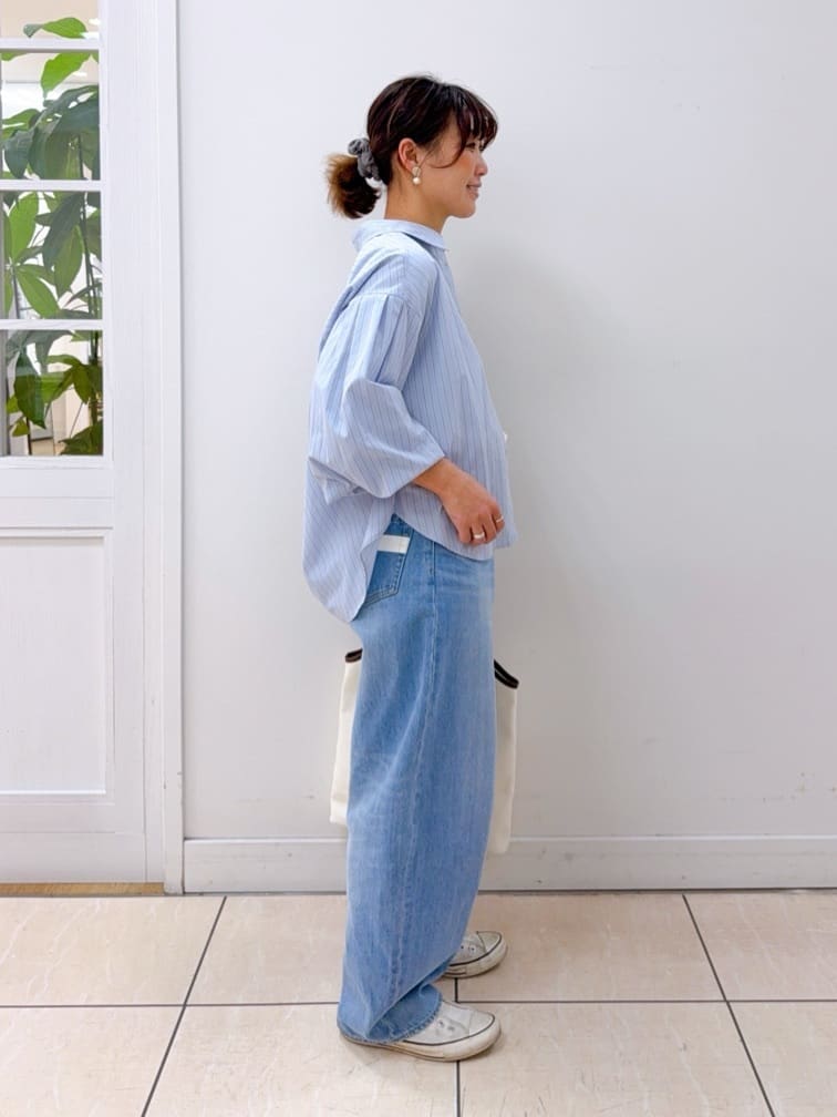 Osawaさんの「Dessin｜【洗える】バルーンスリーブバンドカラーシャツ」を使ったコーディネート