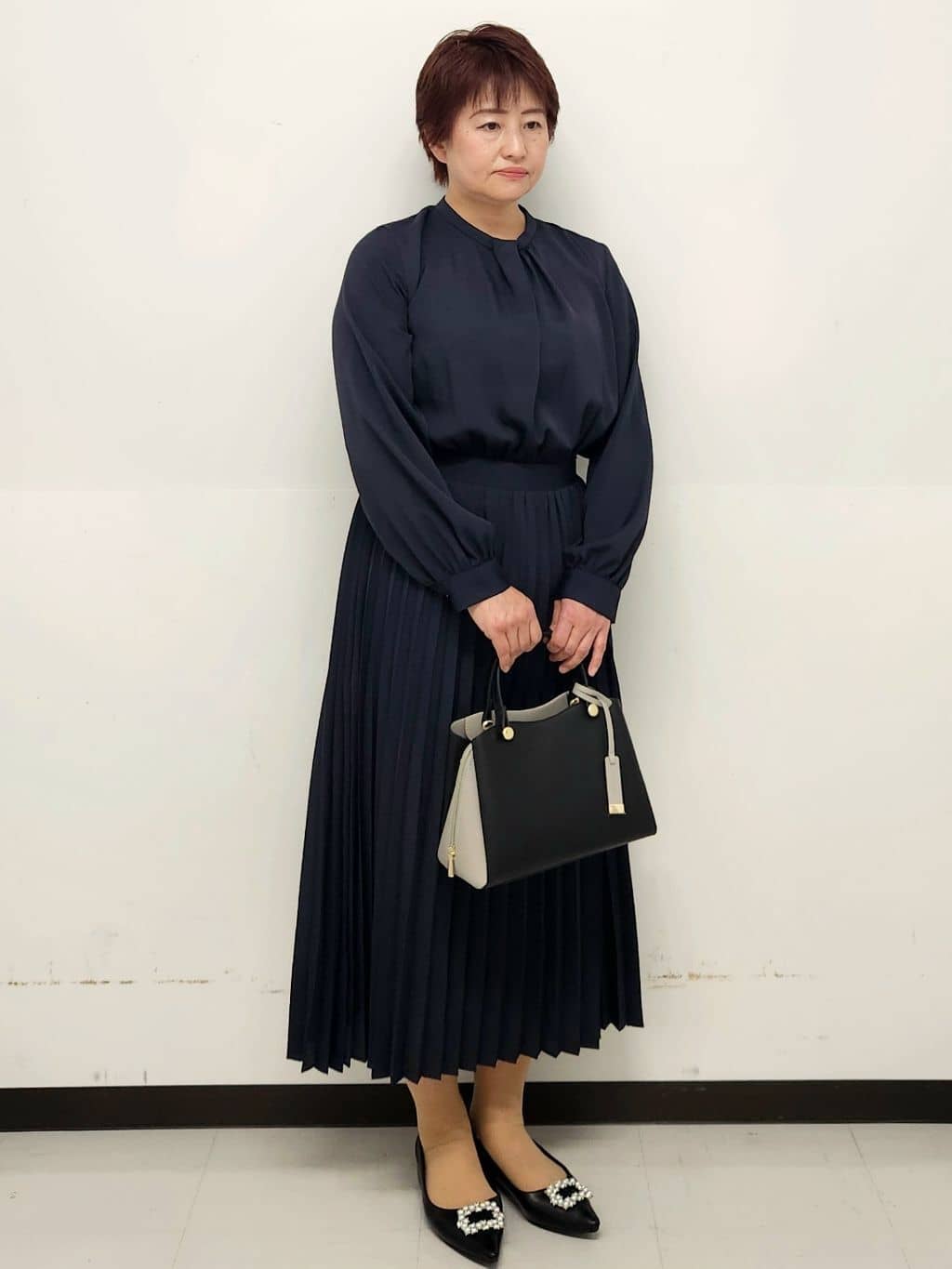 メイポンさんの「OPAQUE.CLIP｜《通勤対応》ジョーゼットプリーツワンピース【洗濯機OK】」を使ったコーディネート