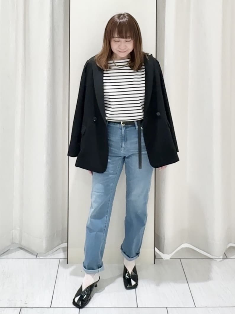 ʏᴜᴋɪᴋᴏさんの「UNTITLED｜◆【洗える/ストレッチ性】ダブルブレストジャケット」を使ったコーディネート