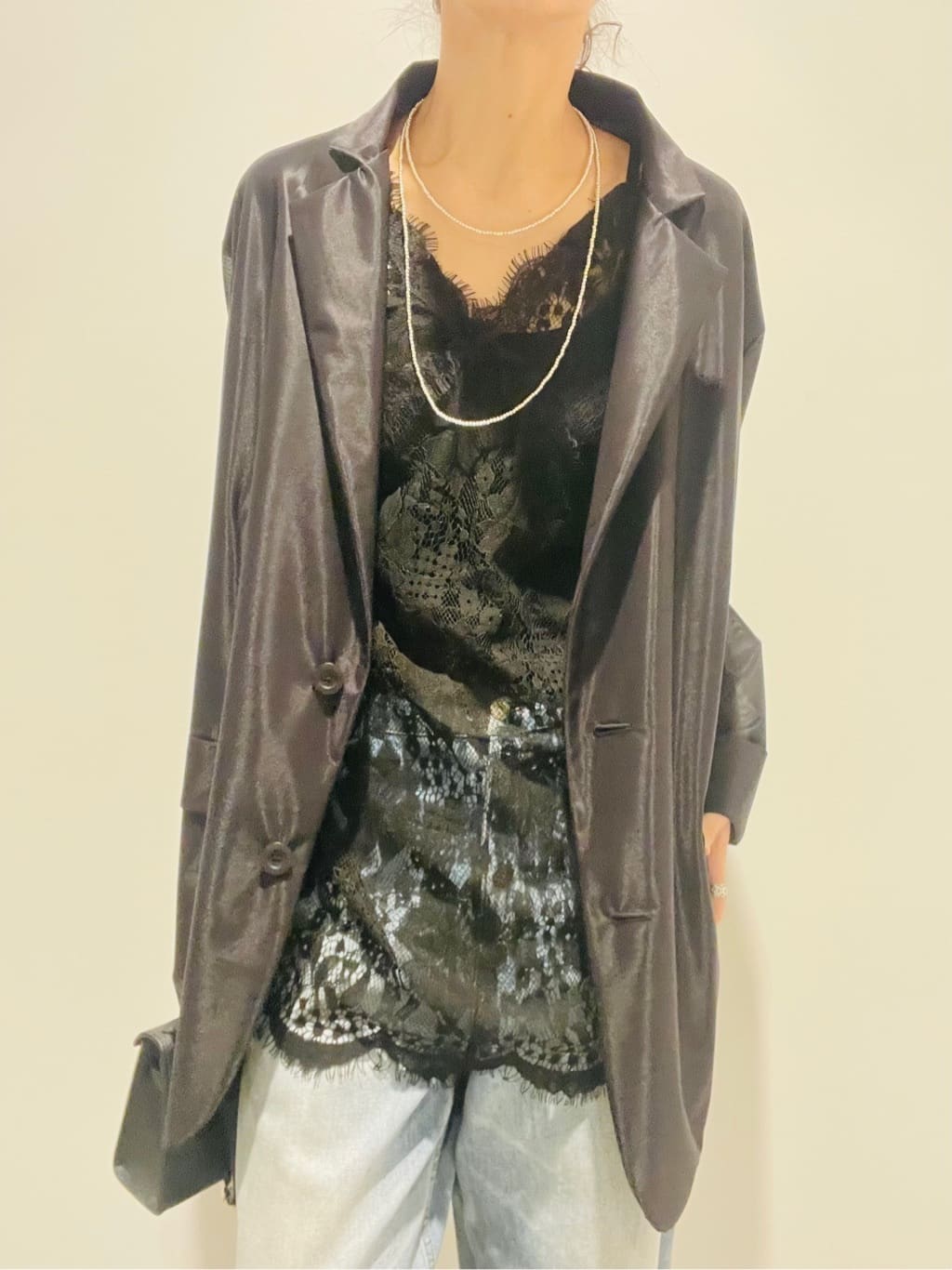 Annさんの「DRESSTERIOR｜ヴィンテージ加工ワイドデニムパンツ」を使ったコーディネート