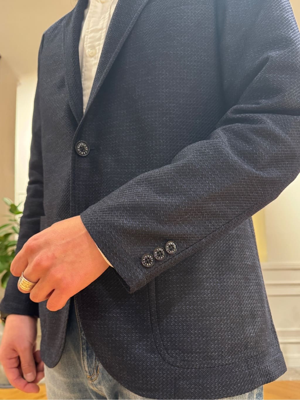 kawarataniさんの「DRESSTERIOR｜オックスフォード ラウンドカラーシャツ」を使ったコーディネート