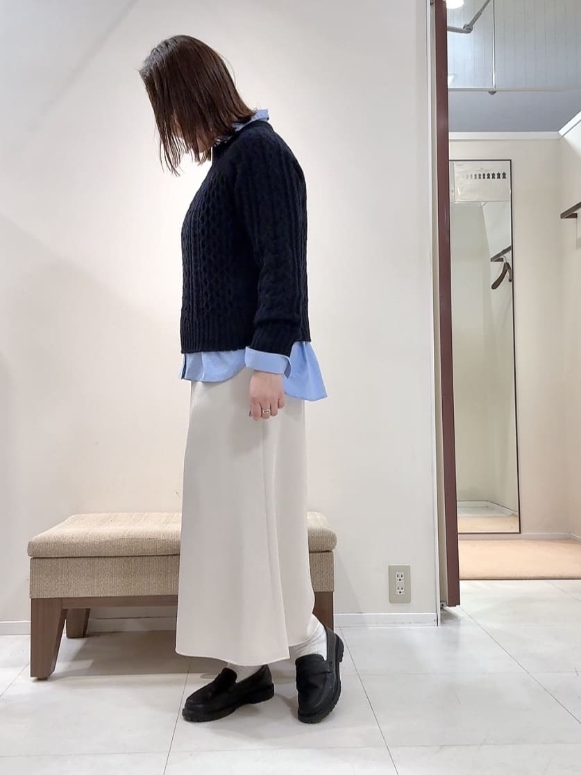 YUIさんの「UNTITLED｜【洗える】スポンディッシュ ケーブル柄ニット」を使ったコーディネート