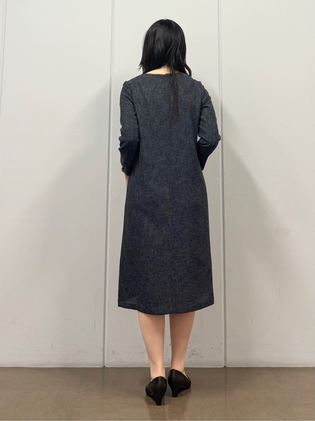 mizukiさんの「INDIVI｜【軽量／SETUP可能】ストレッチツイードAラインワンピース」を使ったコーディネート